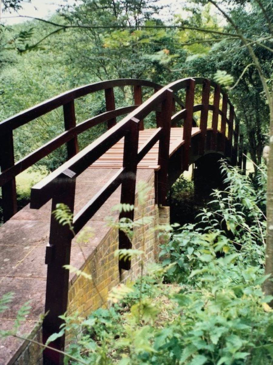8 Ft Large Garden Bridge Curved Outdoor Metal Decorative Pond Bridge Side  Rails | eBay
